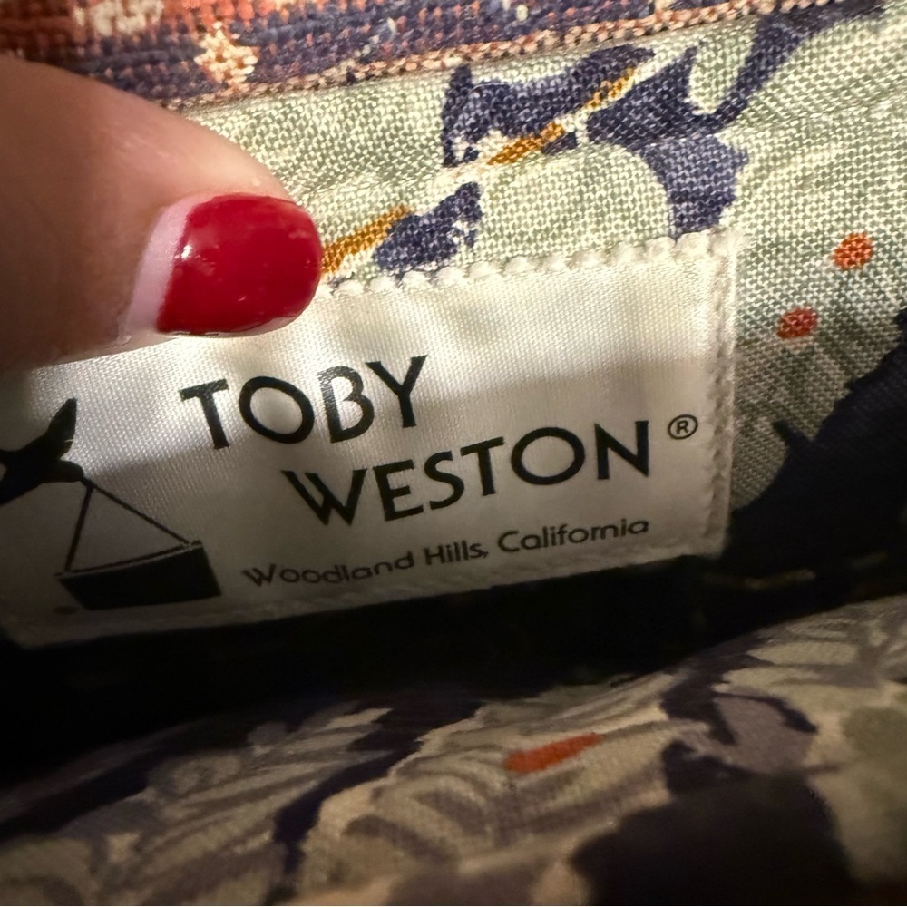 Vintage Toby Weston Woodland Hills Textile Tapestry Multi-Color Purse Bag Tote - Picture 7 of 14